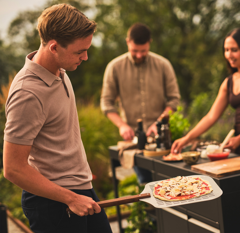 Rei'itetty pizzalapio Alumiini/saarni