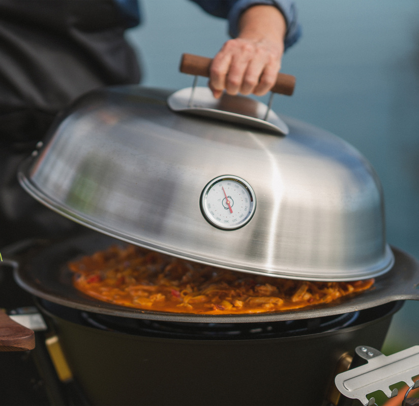 Lock med termometer Rostfritt 58 cm